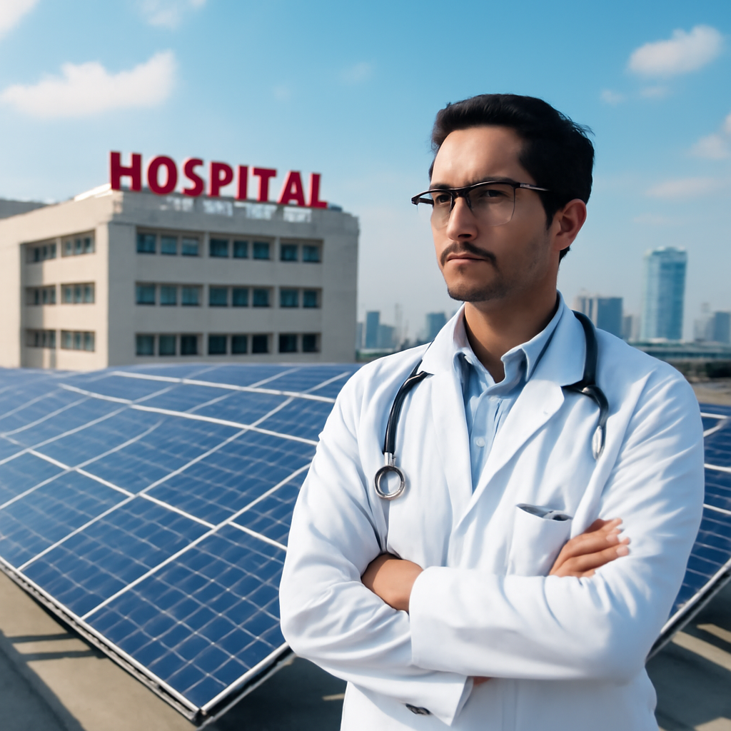 The integration of renewable energy in healthcare infrastructure.